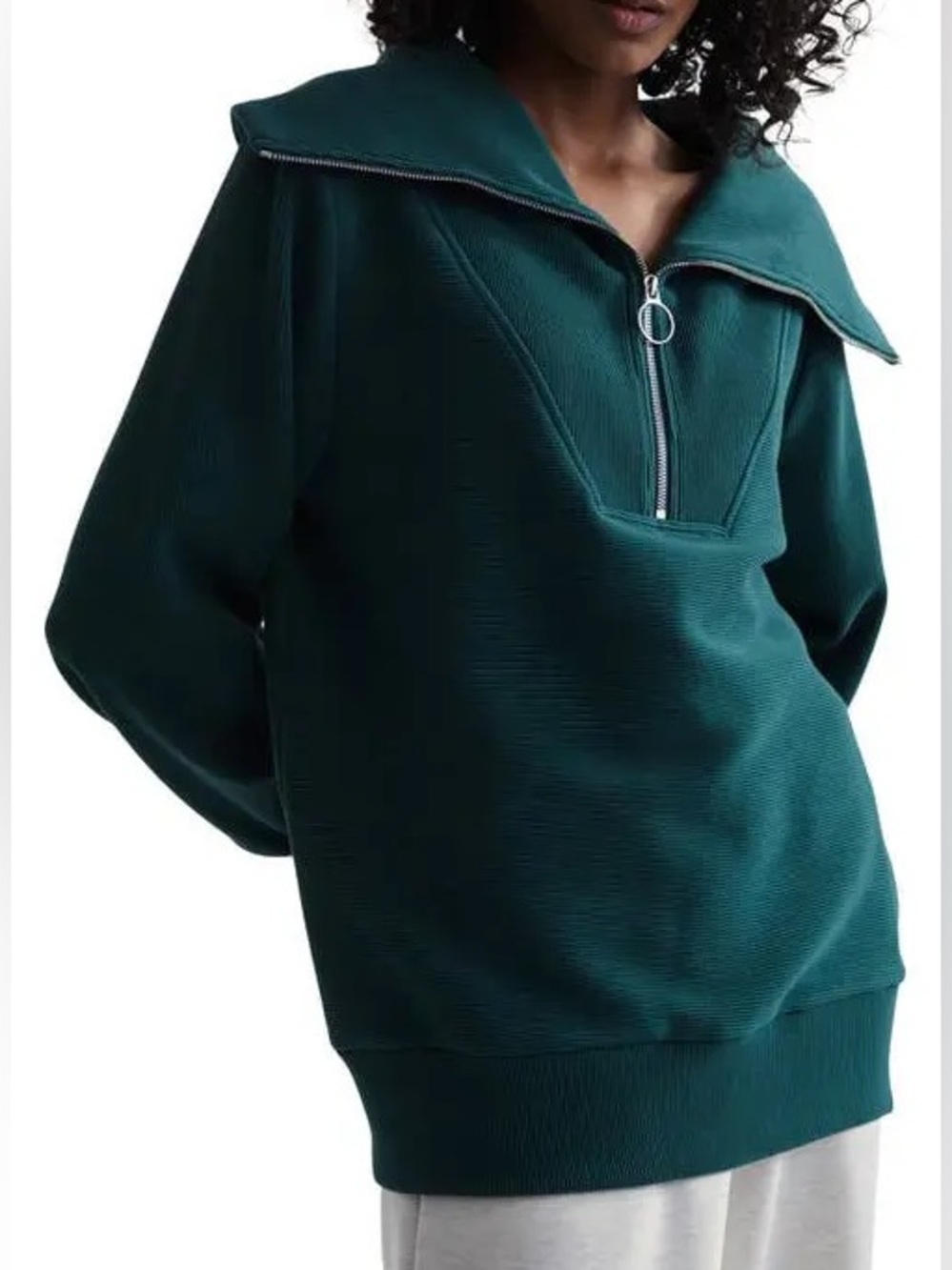 VARLEY VINE HALF ZIP Women’s Hunter Green Funnel Neck Sweater Sz: Small